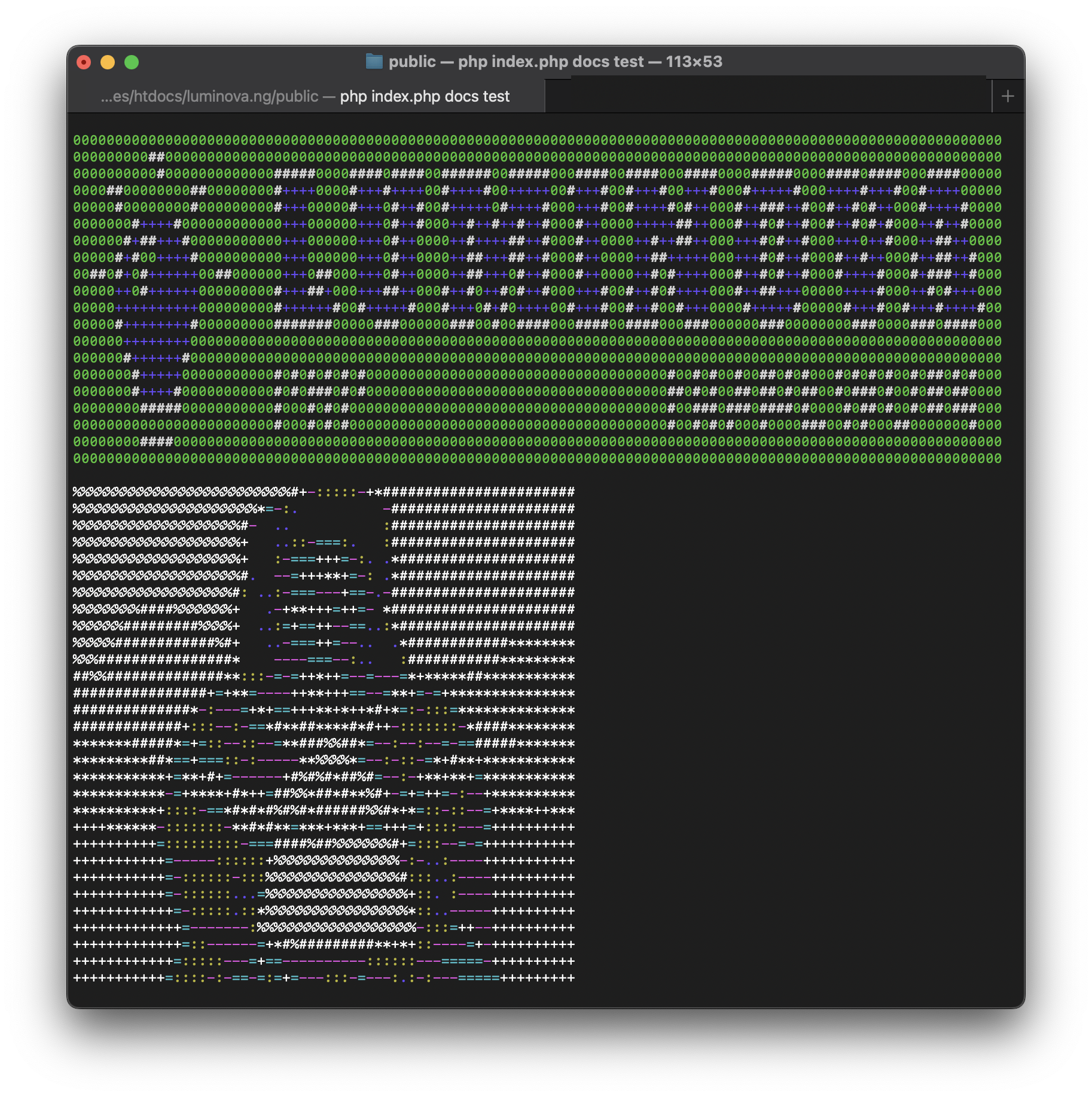 Luminova ASCII Art Example