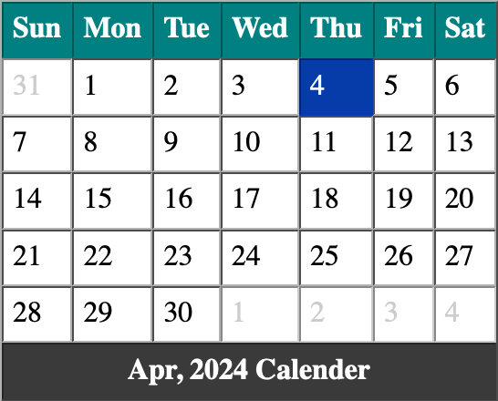 Calender Example