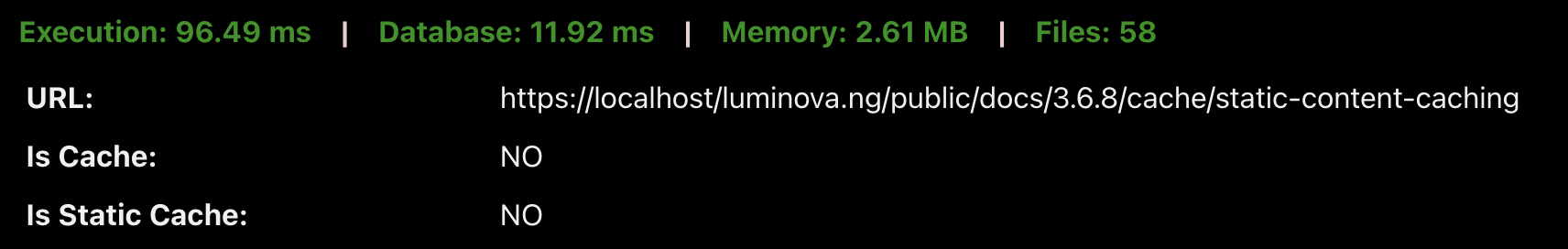 Performance Metric for No-Cache Rendering Screenshot